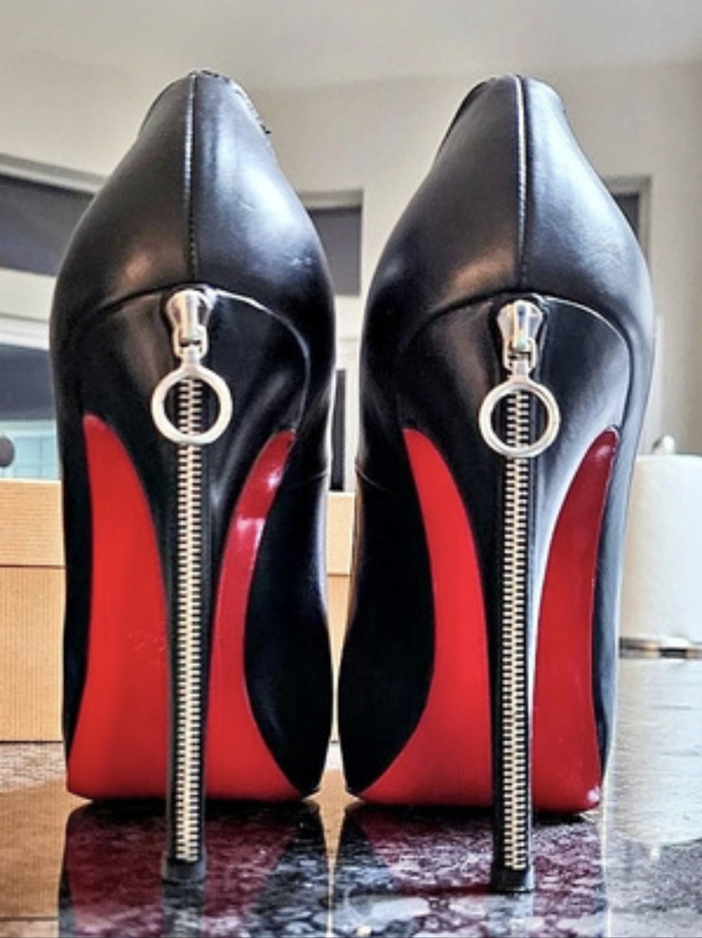 Christian Louboutin Zipper Heels | Rolandzip 120 | Black | 39.5